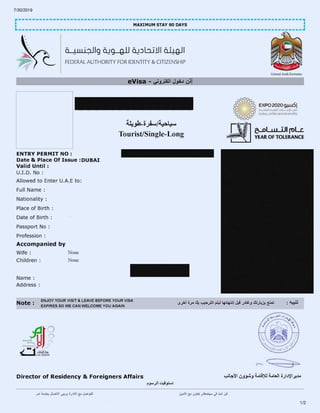 Dubai E Visa
