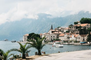 Beautiful view of the old coastal town of Perast in Montenegro