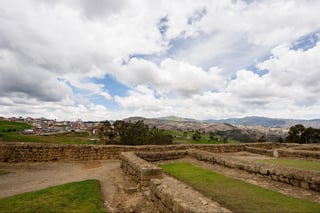 A view of Ingapirca, the ruins and the city Ingapirca, Ecuador