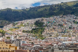 Houses on hills in Quito, Ecuador