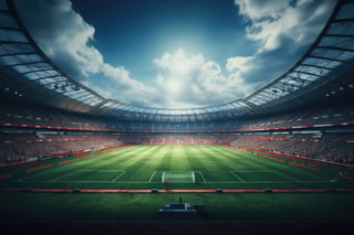 Large football stadium filled with fans
