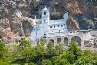 Montenegro, Balkans, view on Ostrog ortodox Monastery