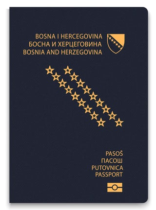 Passport of Bosnia Citizen ID Template