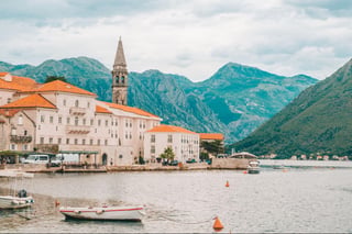 beautiful view of Perast town in Montenegro