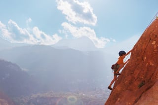 rock climber boy sport in nature