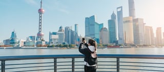 Traveller visiting Shanghai China Traveller visiting Shanghai China