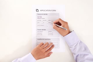 application form on a desk