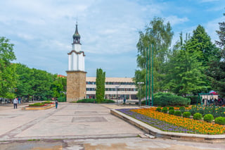Historical Clock Tower In Botevgrad Bulgaria