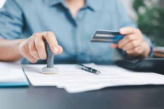 Stamp Approve On Financial Business Approval Document Paper