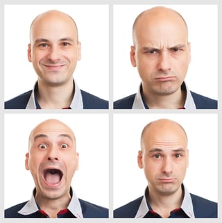 Young Man Face Expressions Composite