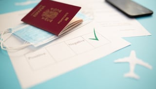 Passport With Certificate Of Immunity Smartphone That Shows Health Declaration