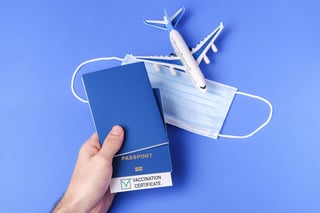 Vaccination Passport With Green Check Mark Risk Free Travel Certificate