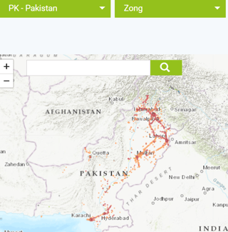 Network Coverage of Zong in Pakistan