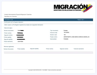Sample Check Mig Confirmation Form
