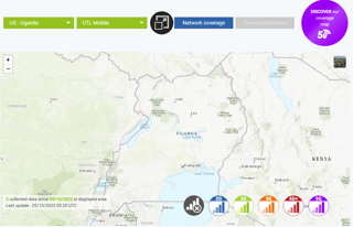 UT Mobile Uganda Telecom network coverage map in uganda