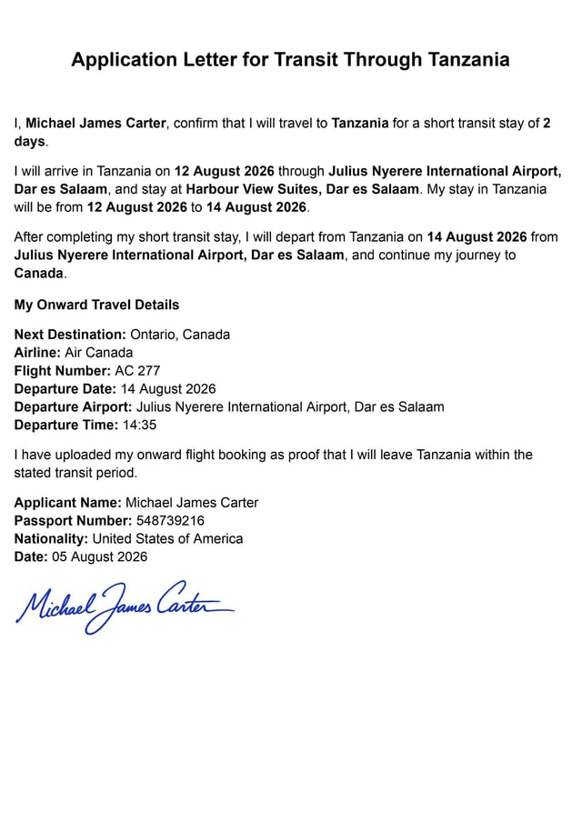 Application Letter Sample