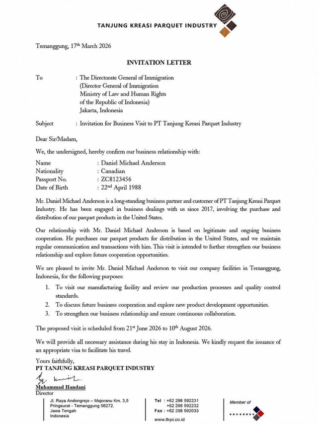 Business Invitation Letter