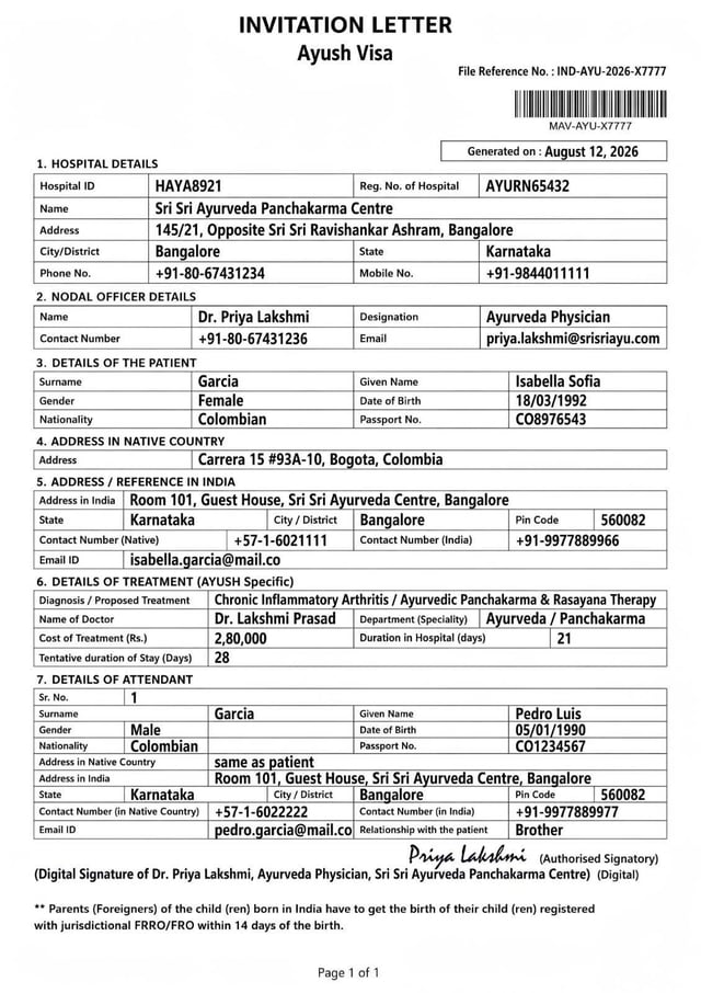 Invitation Sample For Ayush Evisa