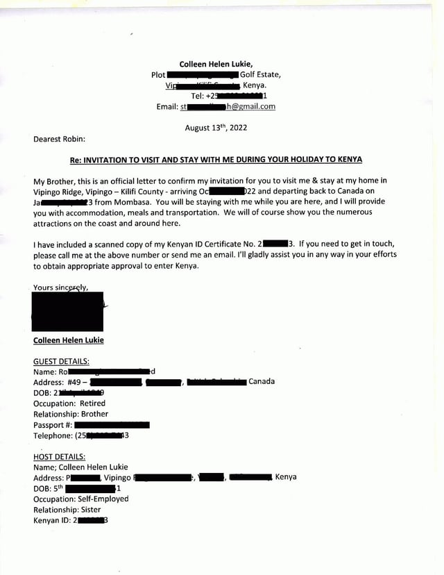 Invitation Letter Sample