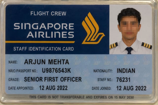 Sample Of Air Crew Id