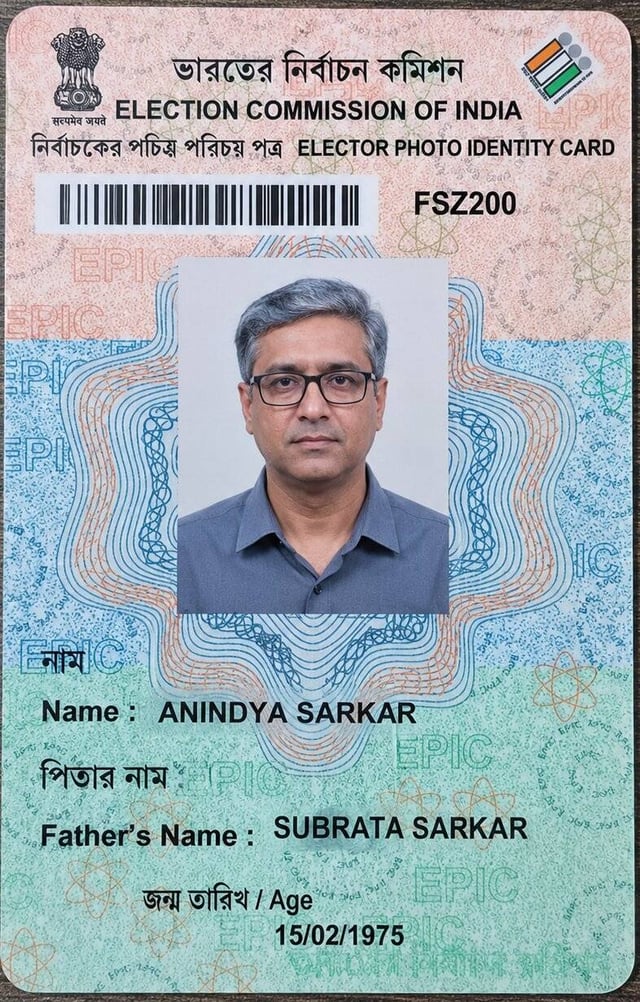 Sample Of Indian Voter Id