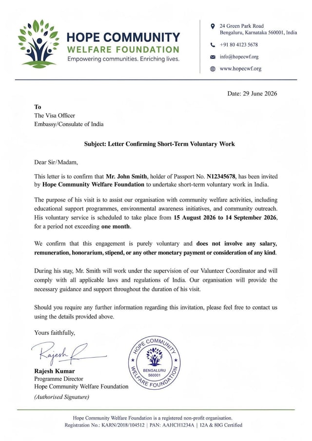 Sample Of Letter From Inviting Organisation