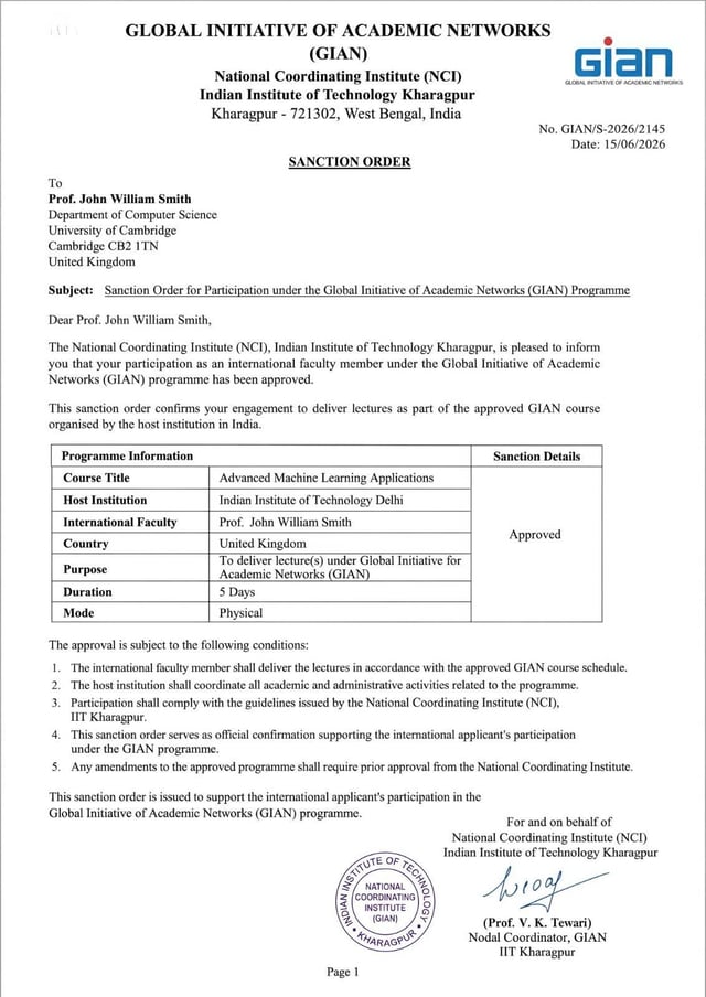 Sanction Order Sample