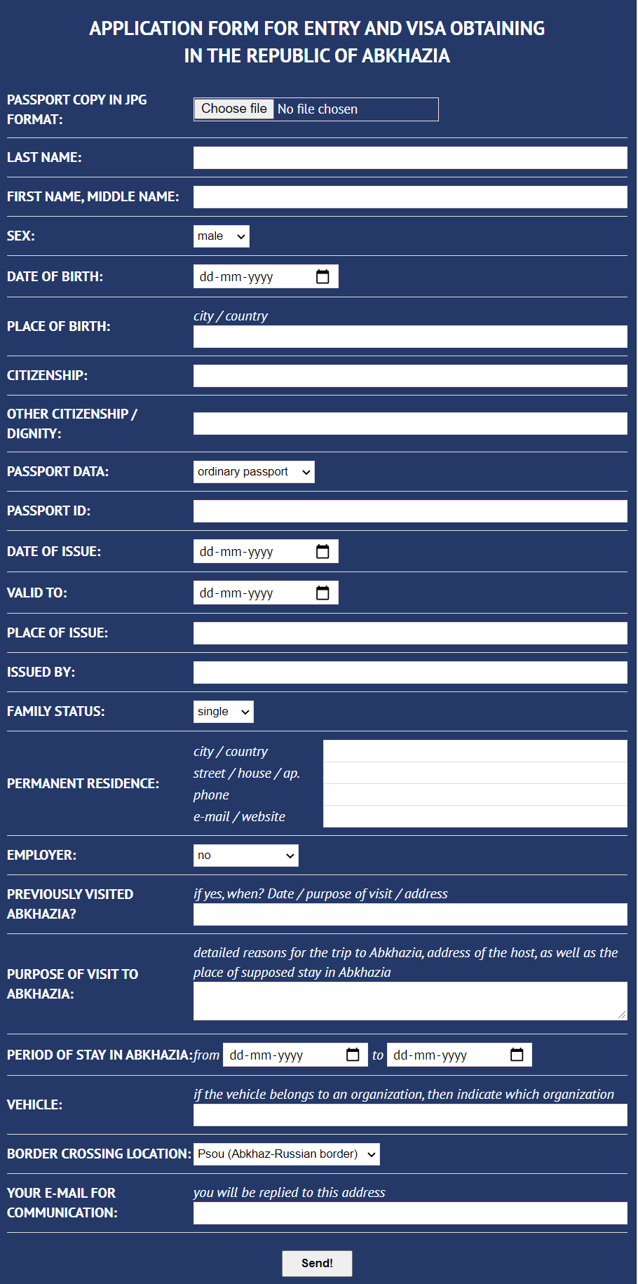 Application Form