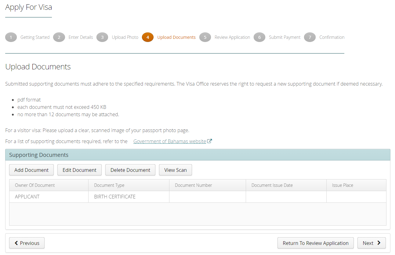 Upload Supporting Documents