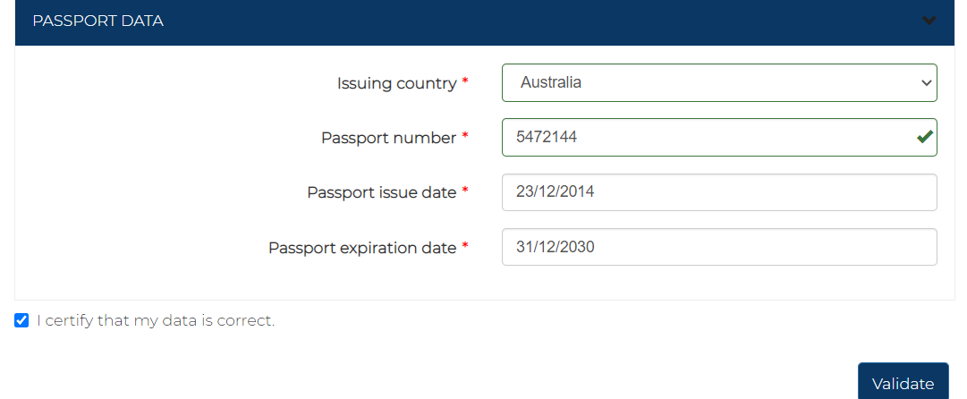 Passport Data
