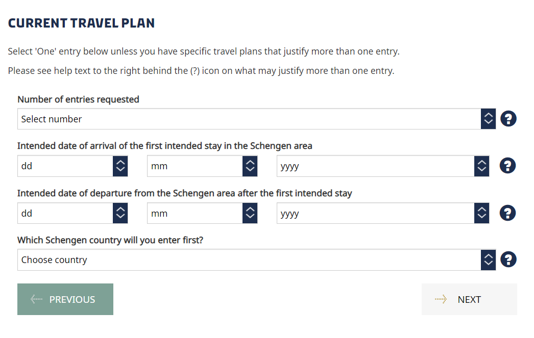Current travel plan