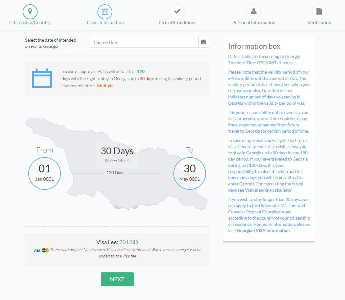 Visa Application for Georgia