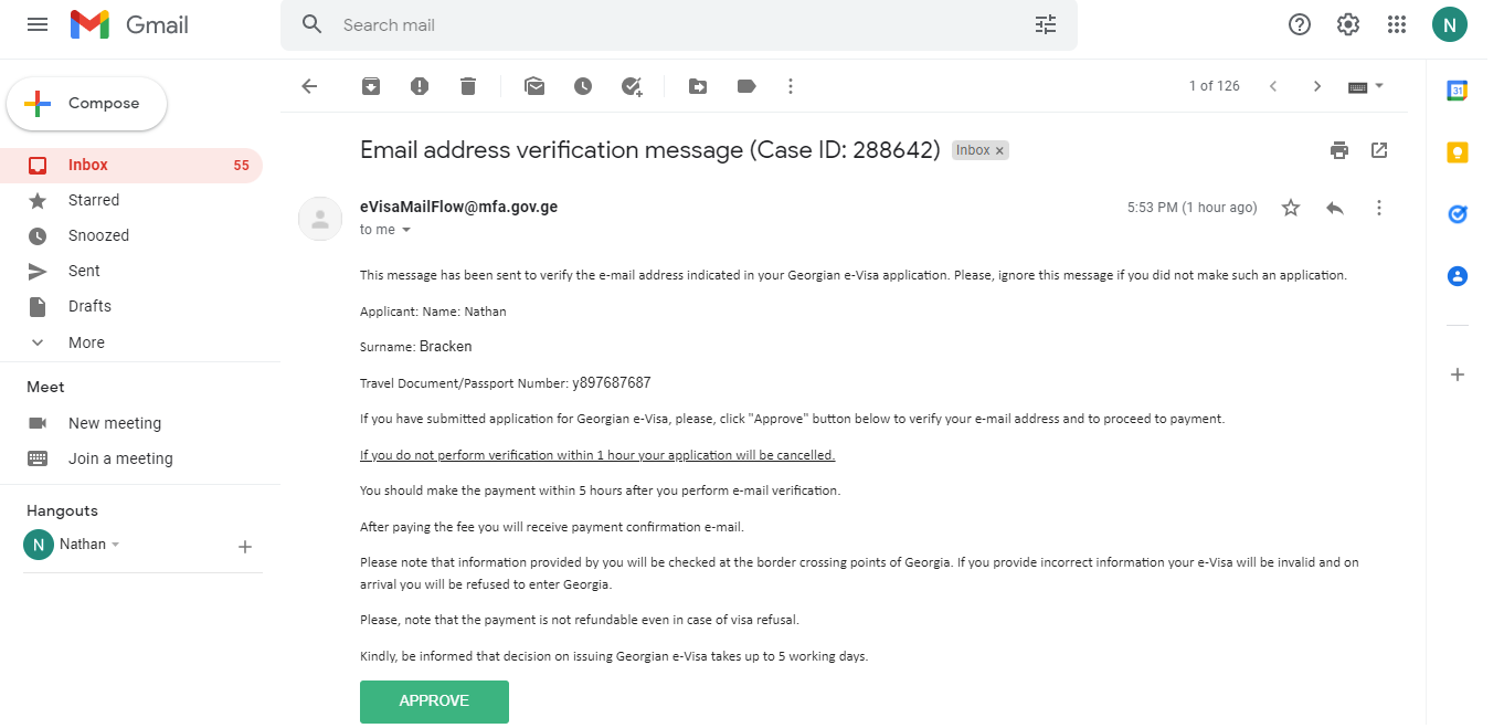 Visa Application for Georgia