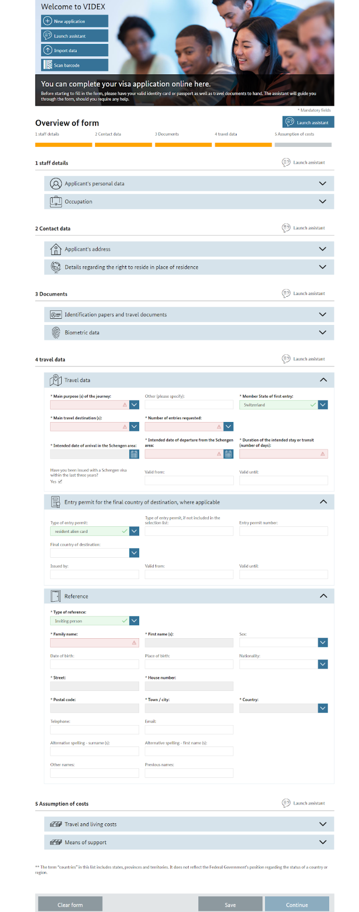 Visa Application for Germamy