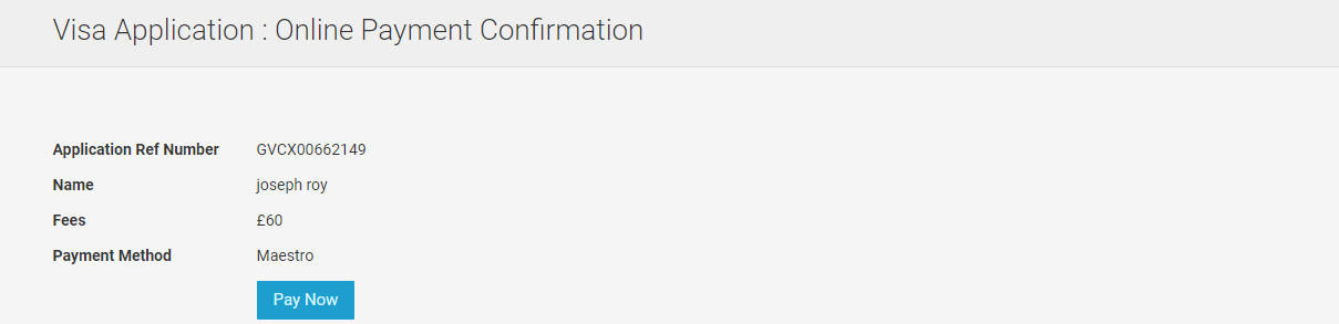 Online Payment Confirmation