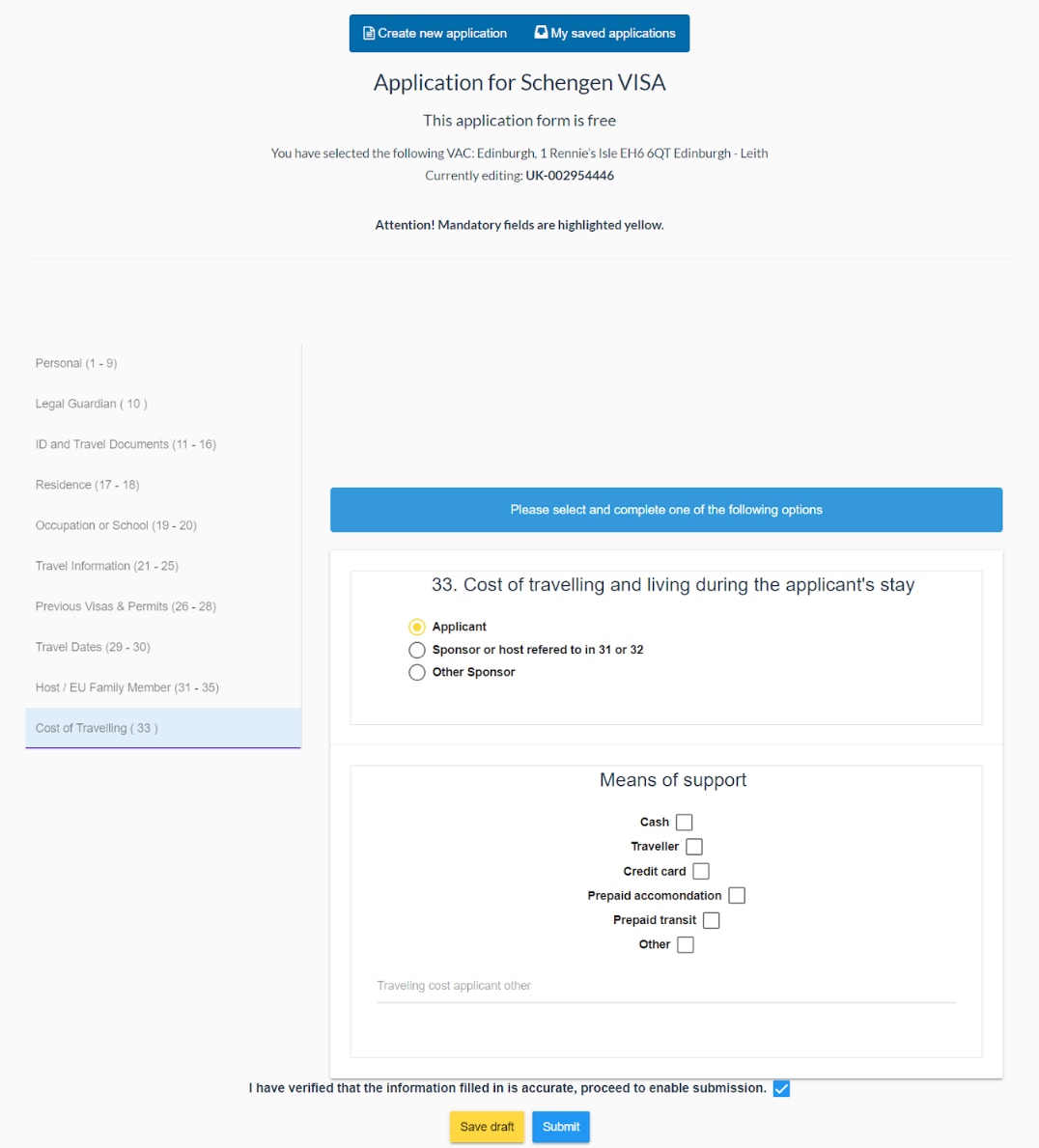 Guide for Requirements to Lodge Application Forms