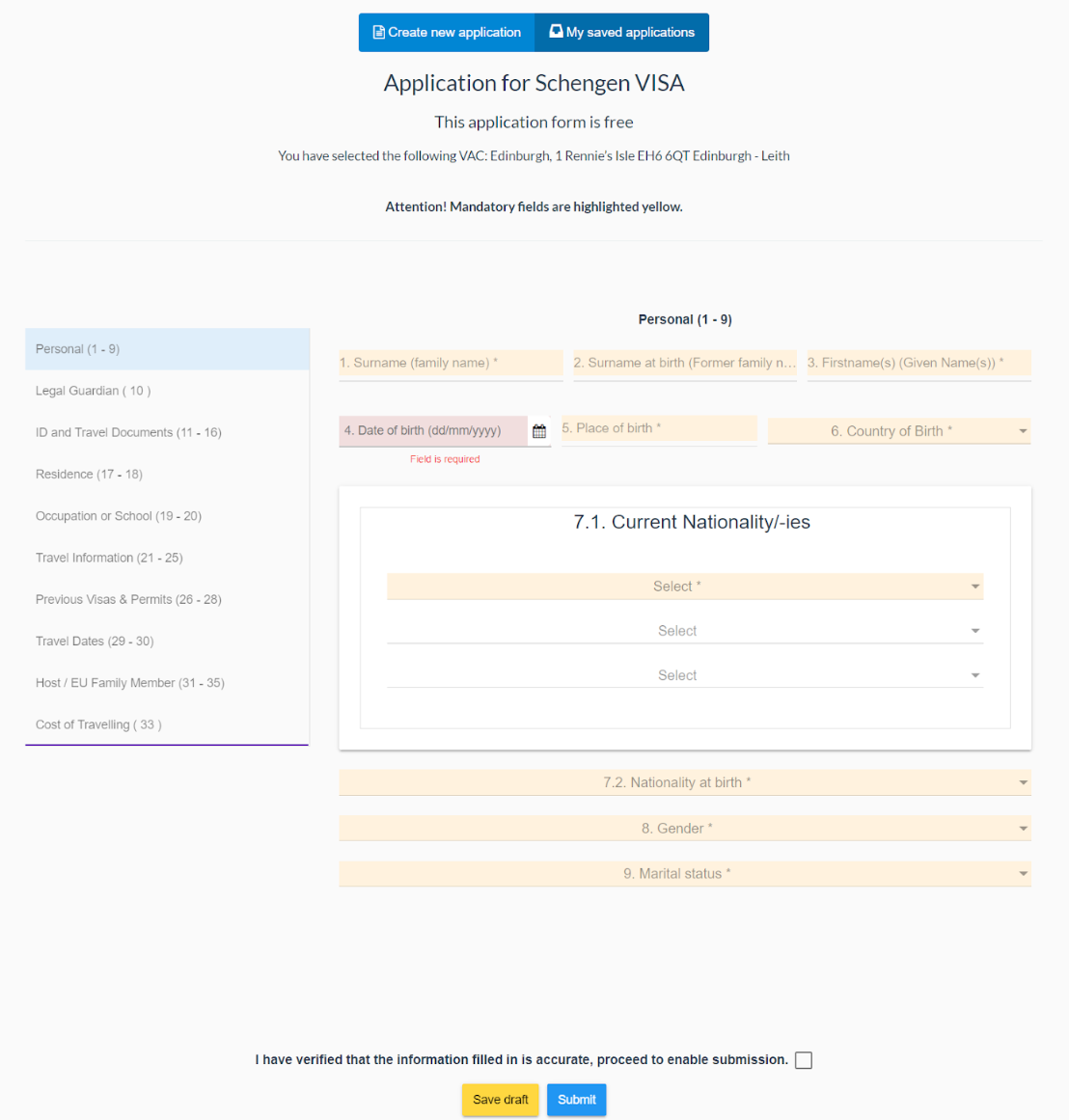 Guide for Requirements to Lodge Application Forms