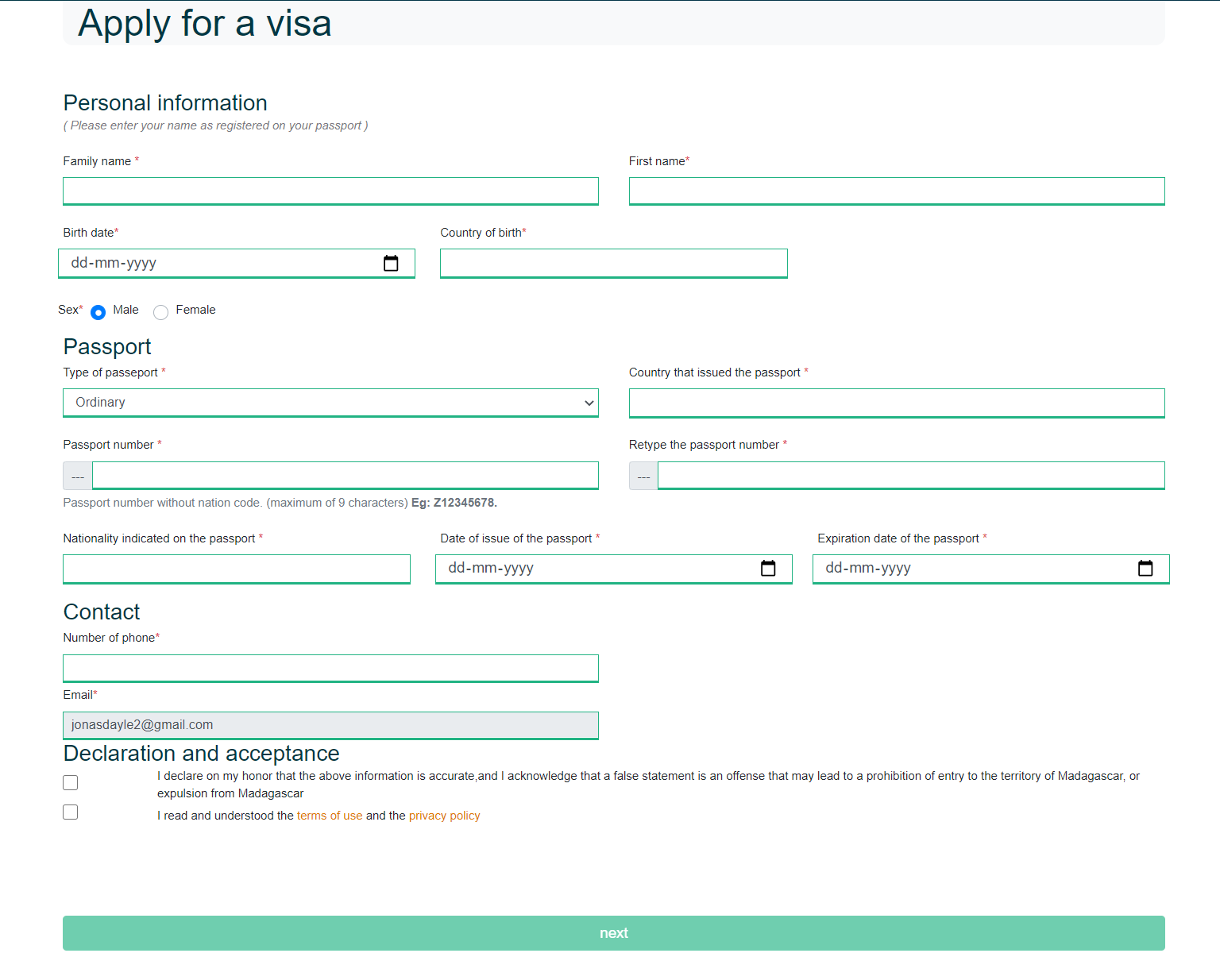Apply for a visa