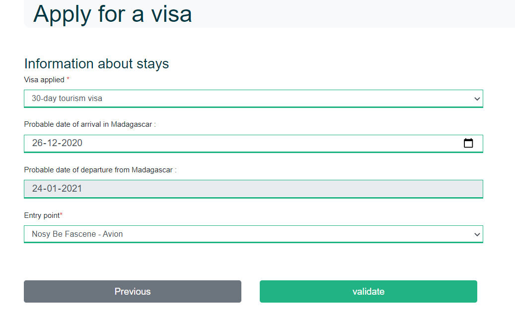 Information about stays