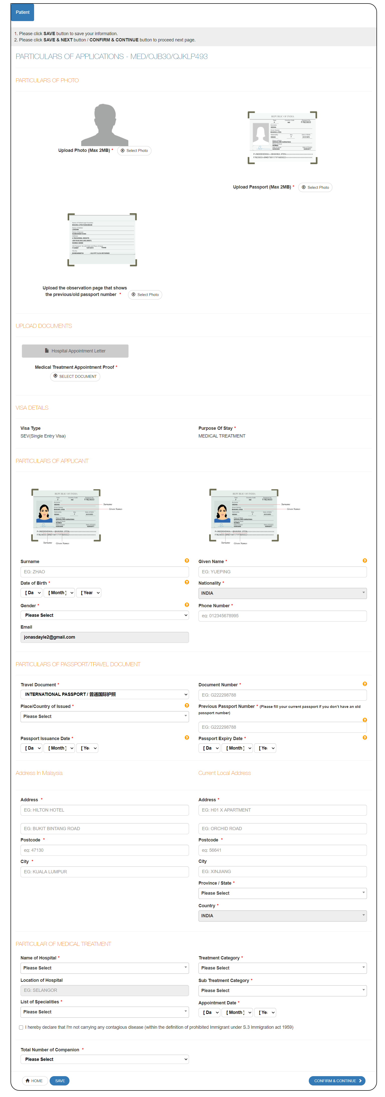 Particulars Of Applicant