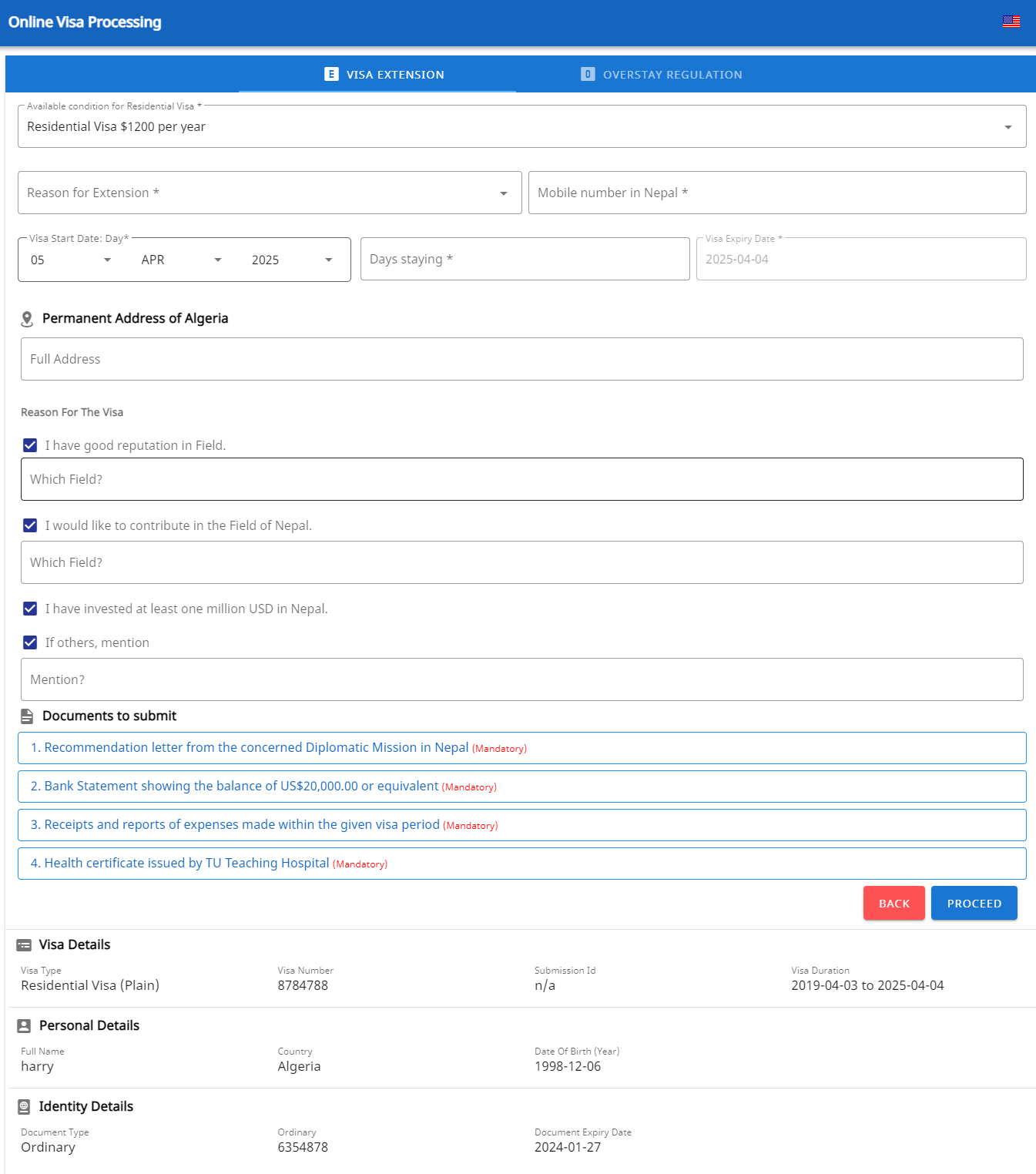 Online Visa Processing