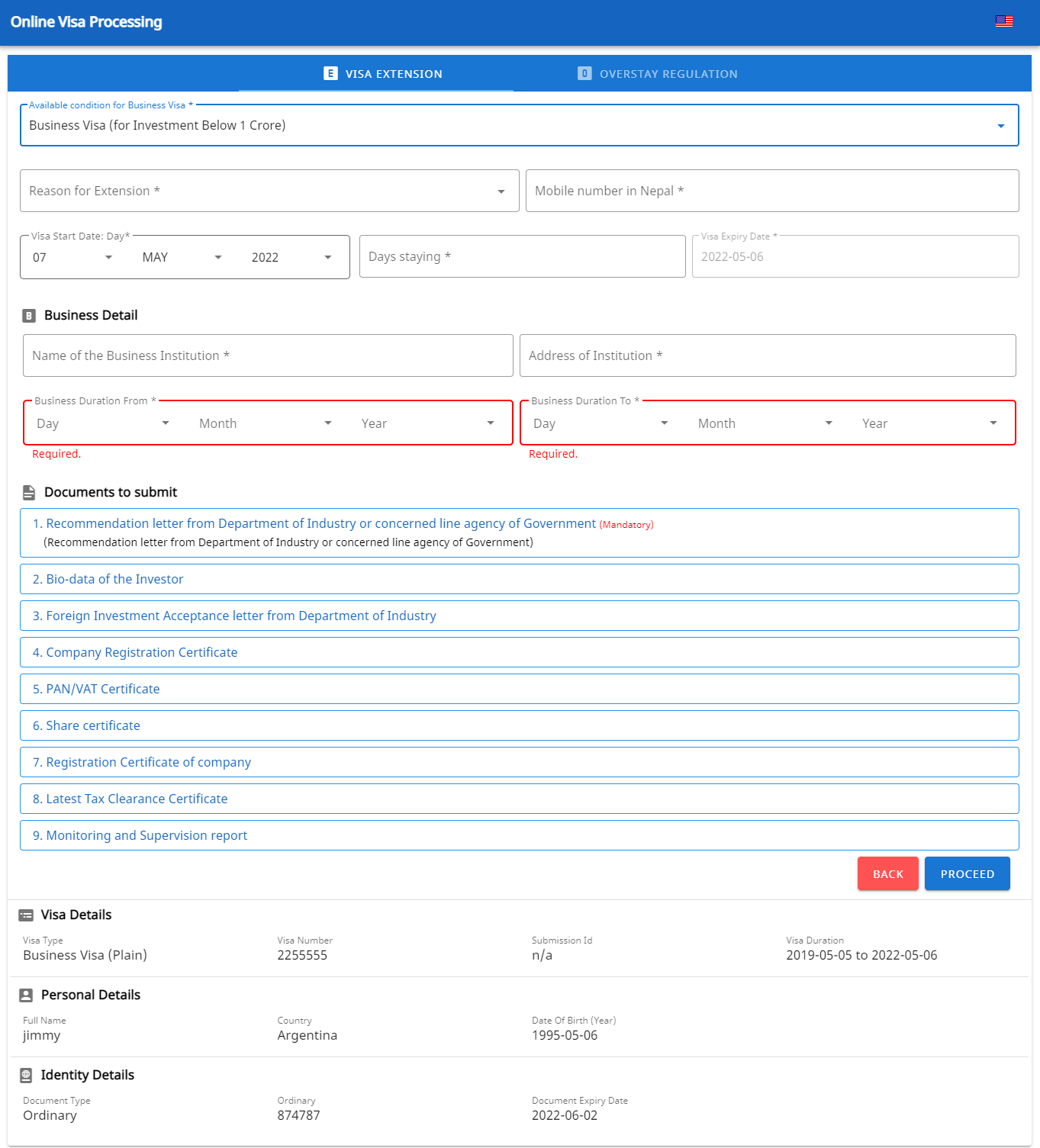 Online Visa Processing