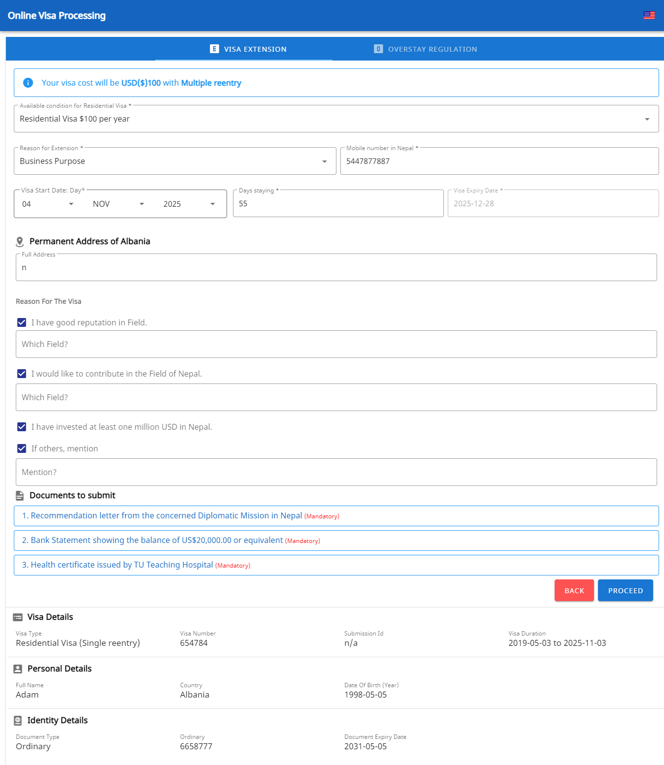 Online Visa Processing
