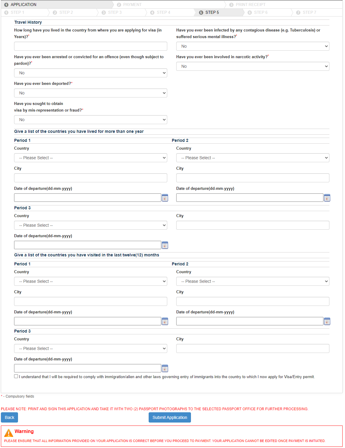 Guide for Requirements to Lodge Application Forms