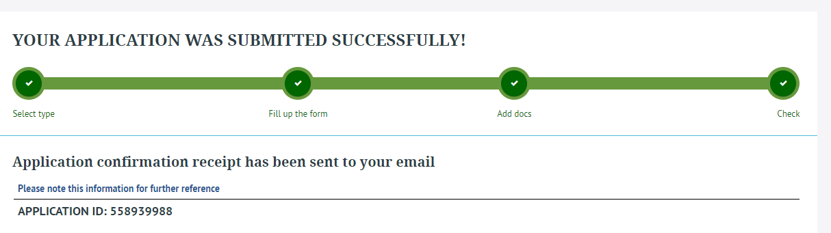 Your application was submitted successfully