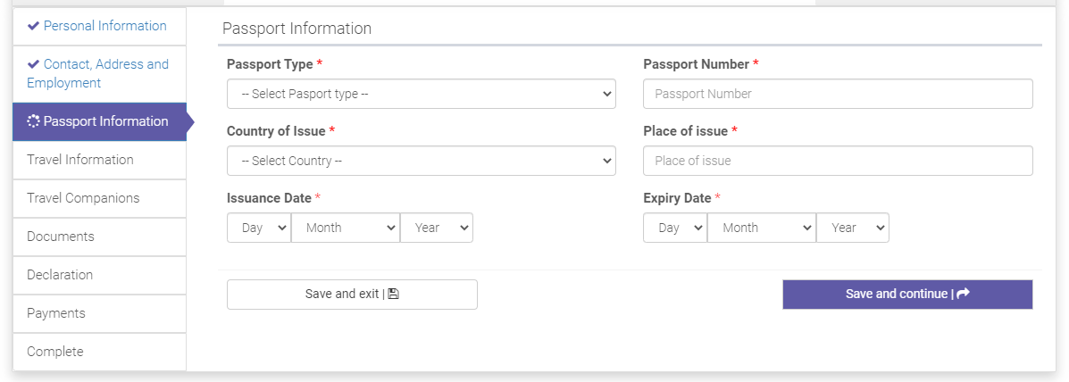 Passport Information