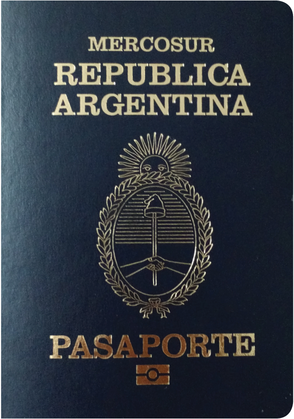 A regular or ordinary Argentinian passport - Front side