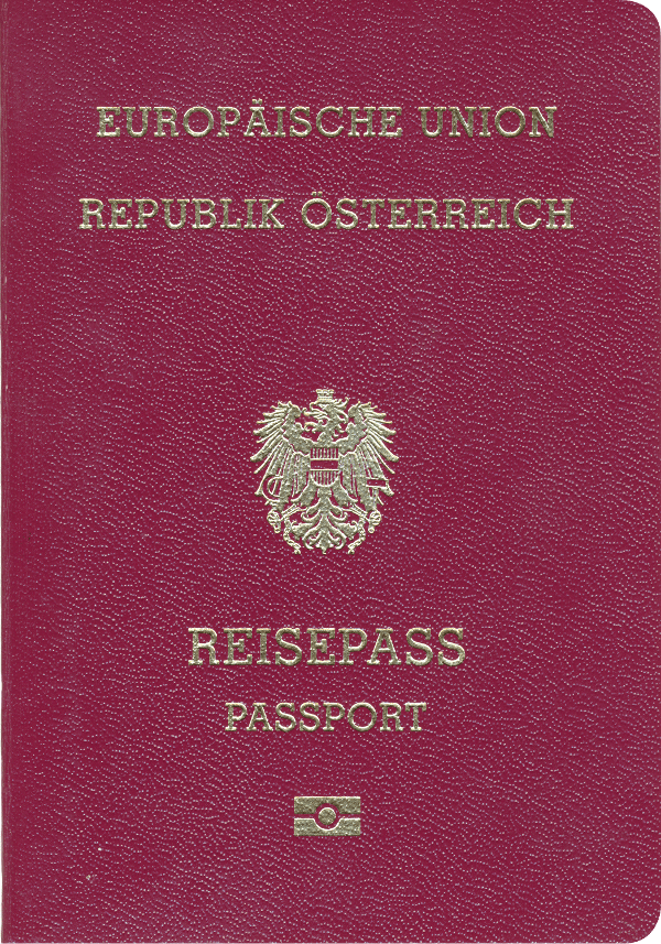 A regular or ordinary Austrian passport - Front side