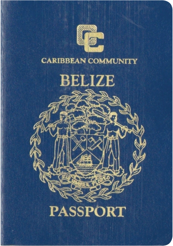 A regular or ordinary Belize passport - Front side