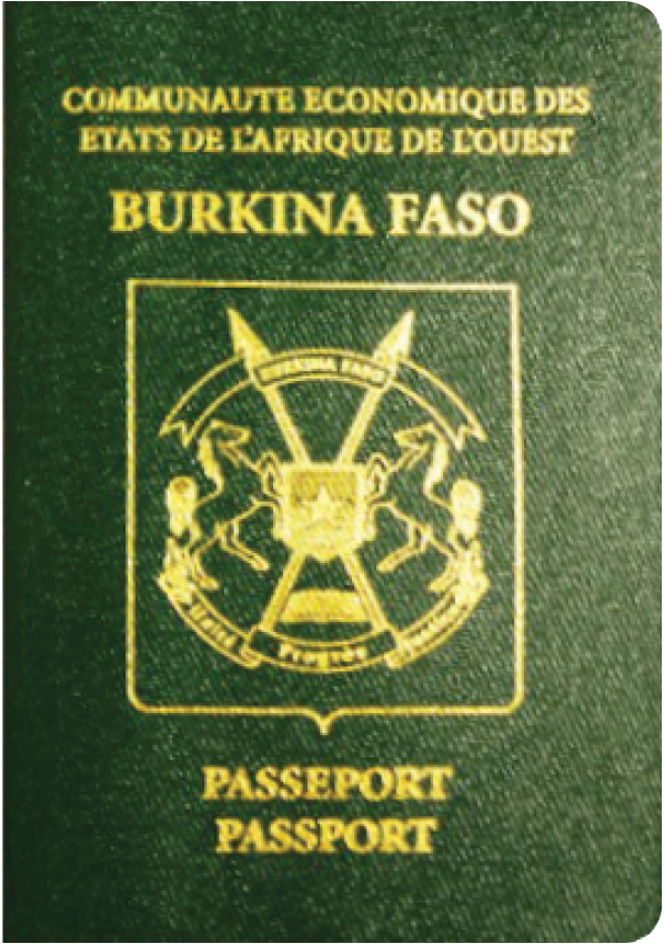 A regular or ordinary Burkina Faso passport - Front side